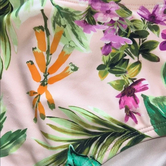 Kona Sol Floral High-Waisted Bikini Bottom - Picture 4 of 5